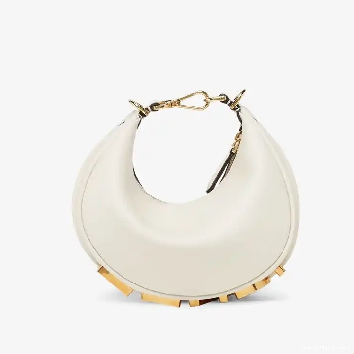Affordable HOT Bag Hobo Mini Fendi Calf White Fendigraphy In Leather 0619